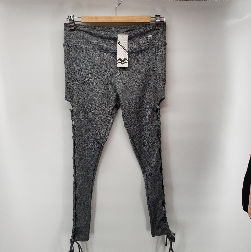 Coalition LA Women’s Vegan Lace up side Yoga Active Leggings Size Medium